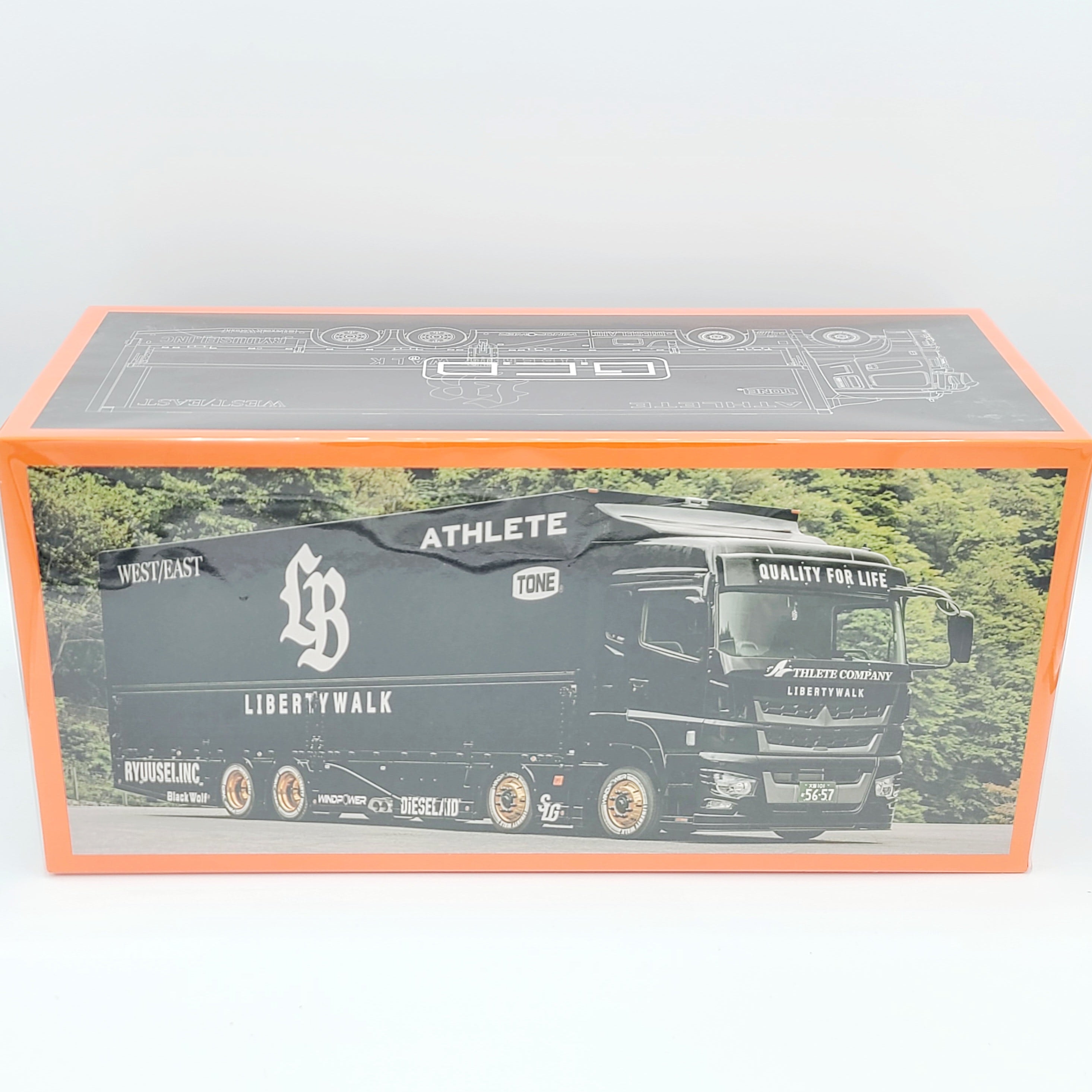 GCD Liberty Walk LB-Trucks Mitsubishi Fuso Super Great Transport Truck "Athlete" - 1:64 scale (2025 Release)